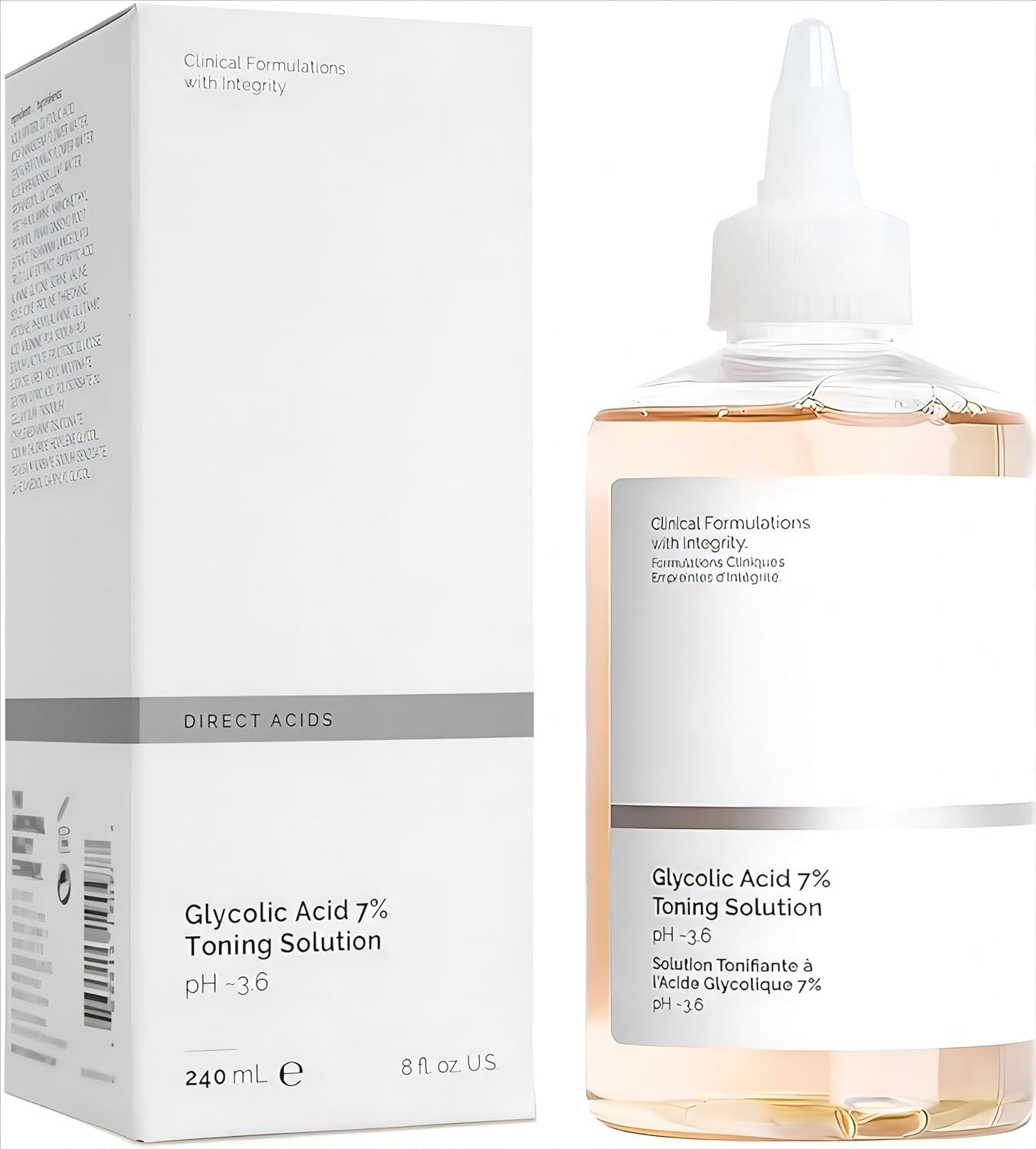 240ML Glycolic Acid 7% Toner,KeepThe Skin Moist,Exfoliate,and Rejuvenate Your Skin, Solution for Blemishes and Acne
